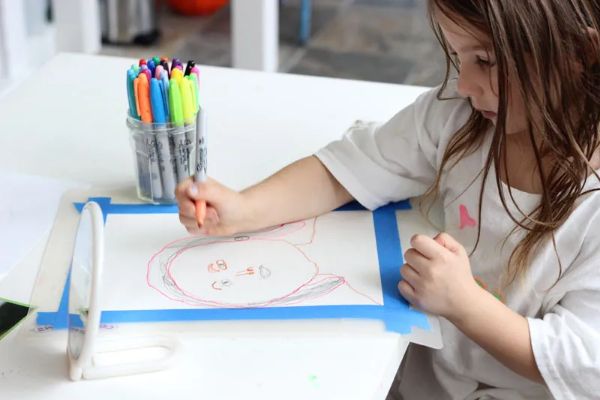 Colored pencils, markers, or pastels