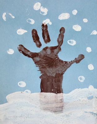Dip hands or fingers into paint and press them onto paper