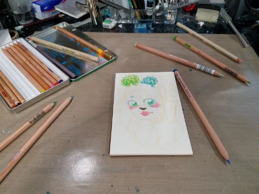 Gathering Materials To Draw A Self-Portrait For Kids