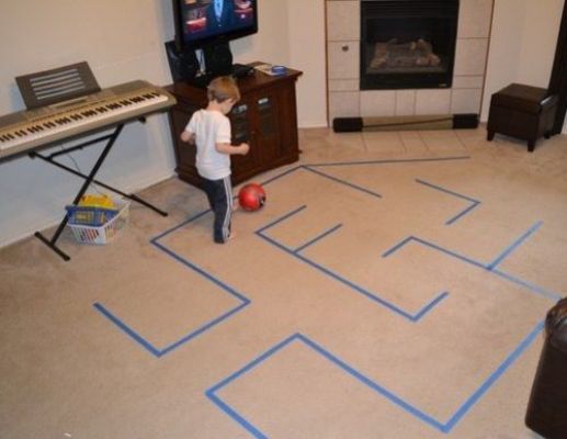 Masking Tape Shape Maze