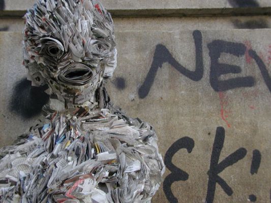 Newspaper Sculptures