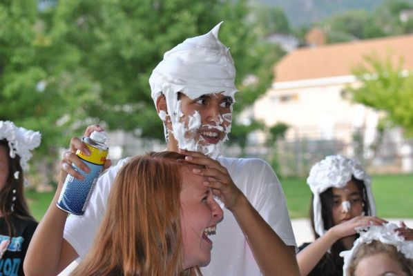Outdoor Shaving Cream Fun