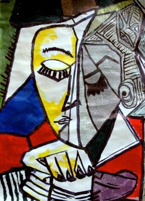 Picasso-Style Cubist Collage