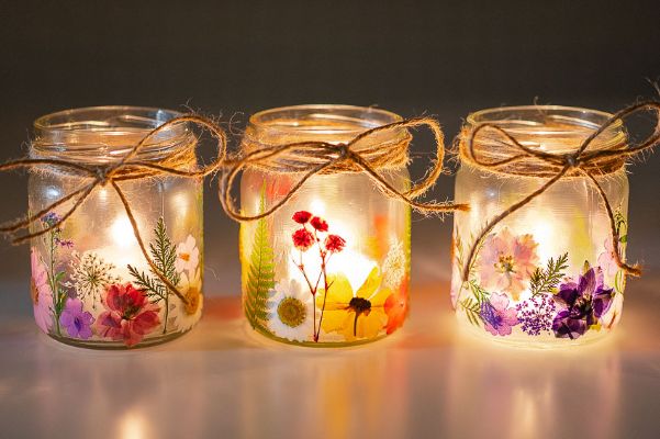 Pressed Flower Candleholders