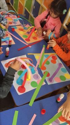 Provide kids with various materials like colored paper