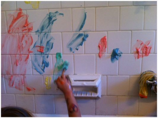 Shaving Cream Bathtub Paint