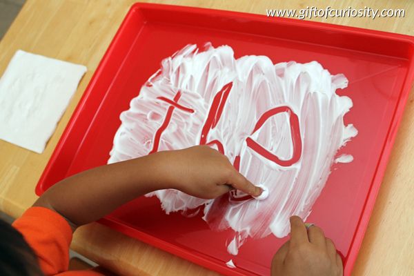 Shaving Cream Letter Tracing