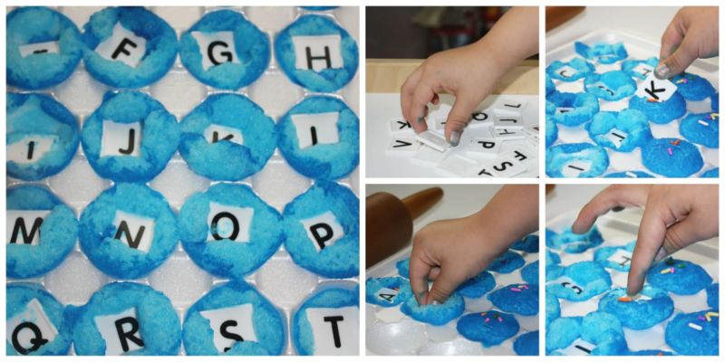 Shaving Cream Playdough Alphabet Letters