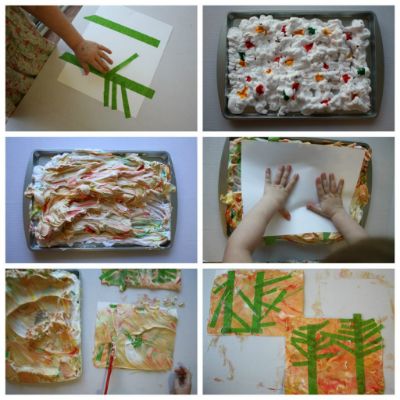 Shaving Cream Resist Art