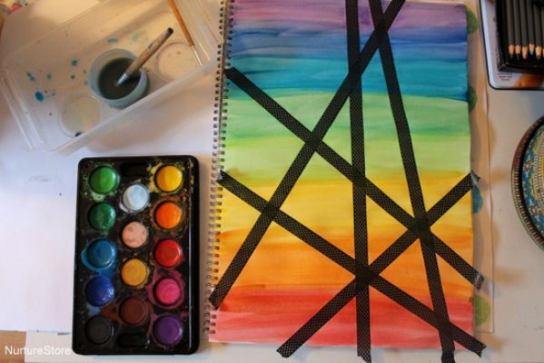 Tape Resist Watercolor
