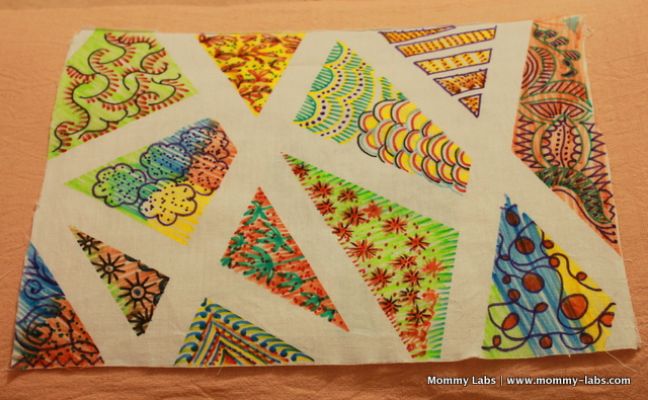 canvas tape painting, fabric art