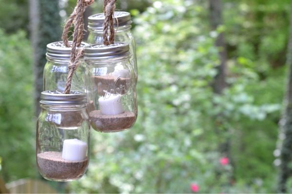 Hanging Mason Jar Chandelier