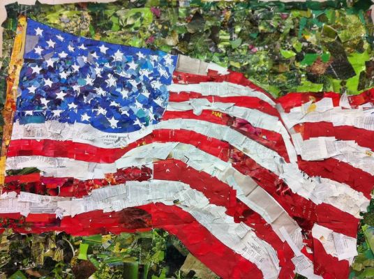 Flag-inspired Collage Art