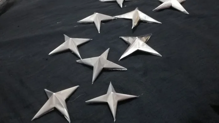 Foil Origami Stars and Mobile