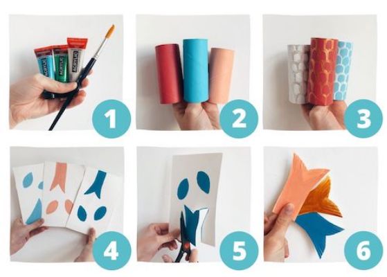 Steps to Make Maracas with Toilet Paper Rolls
